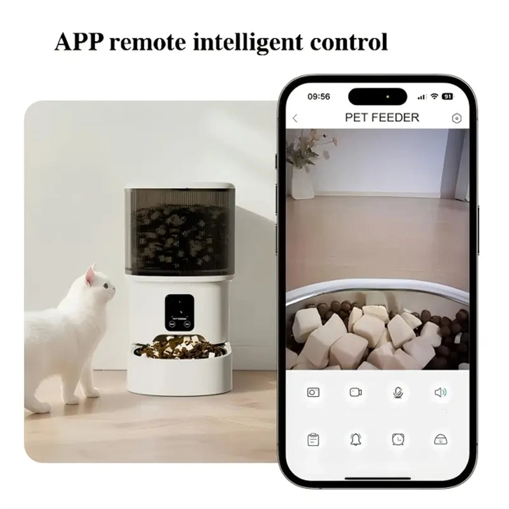 Camera Pet Feeder Timing Smart Automatic Feeder For Cats Dog Button WIFI APP Video Intelligent Dry Food Dispenser Fountain Bowl